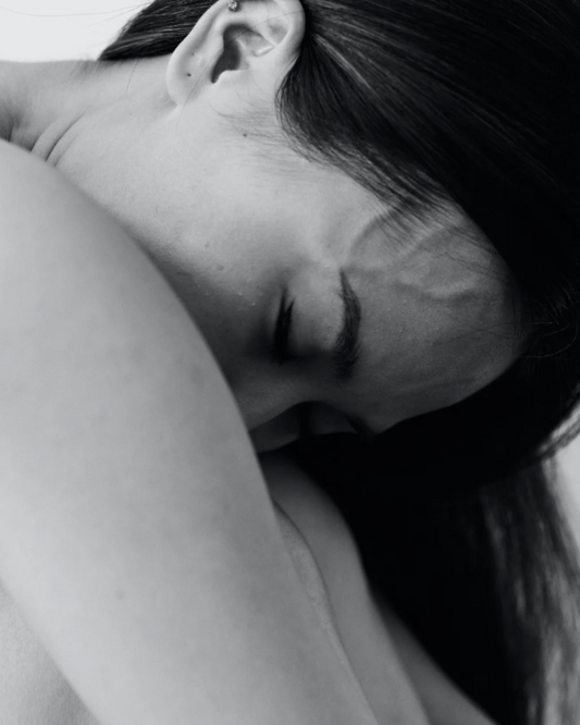 Close up of woman dealing with stress